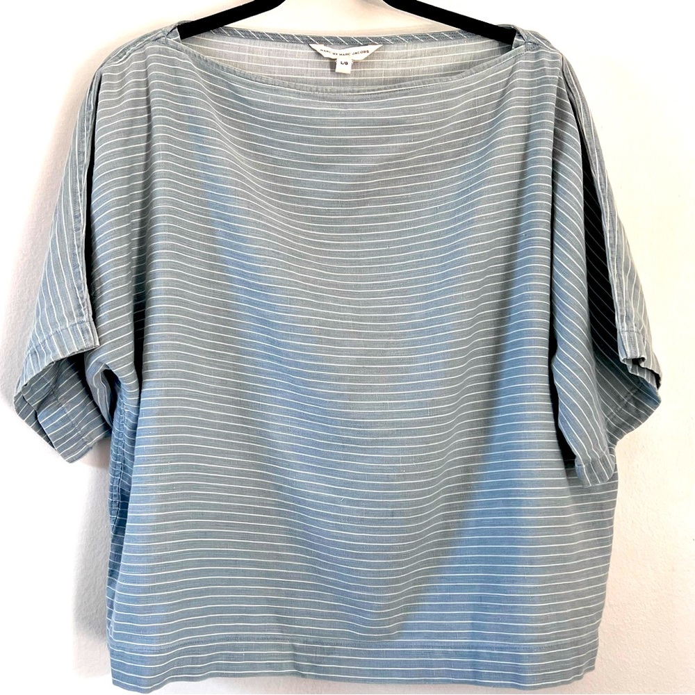 Marc Jacob’s pullover blue white striped boatneck tunic